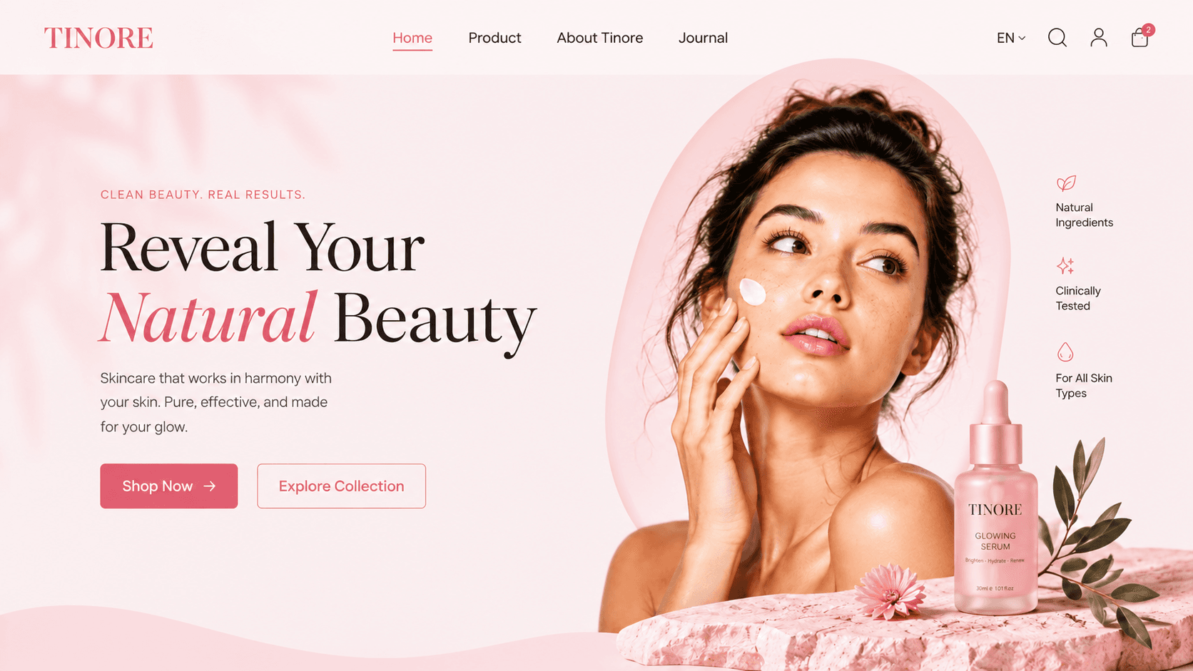 Luxury salon website tablet preview