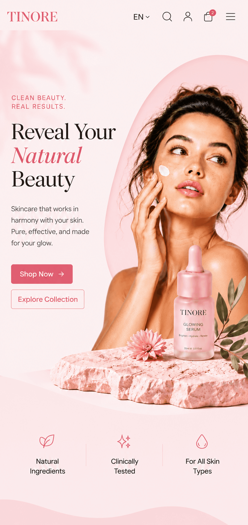 Luxury salon website mobile preview