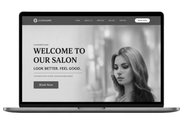 Before website laptop mockup